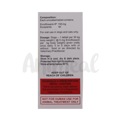 Sky Ec Endro Pet 150 Enrofloxacin Tablets, 10 Tablets - Animeal