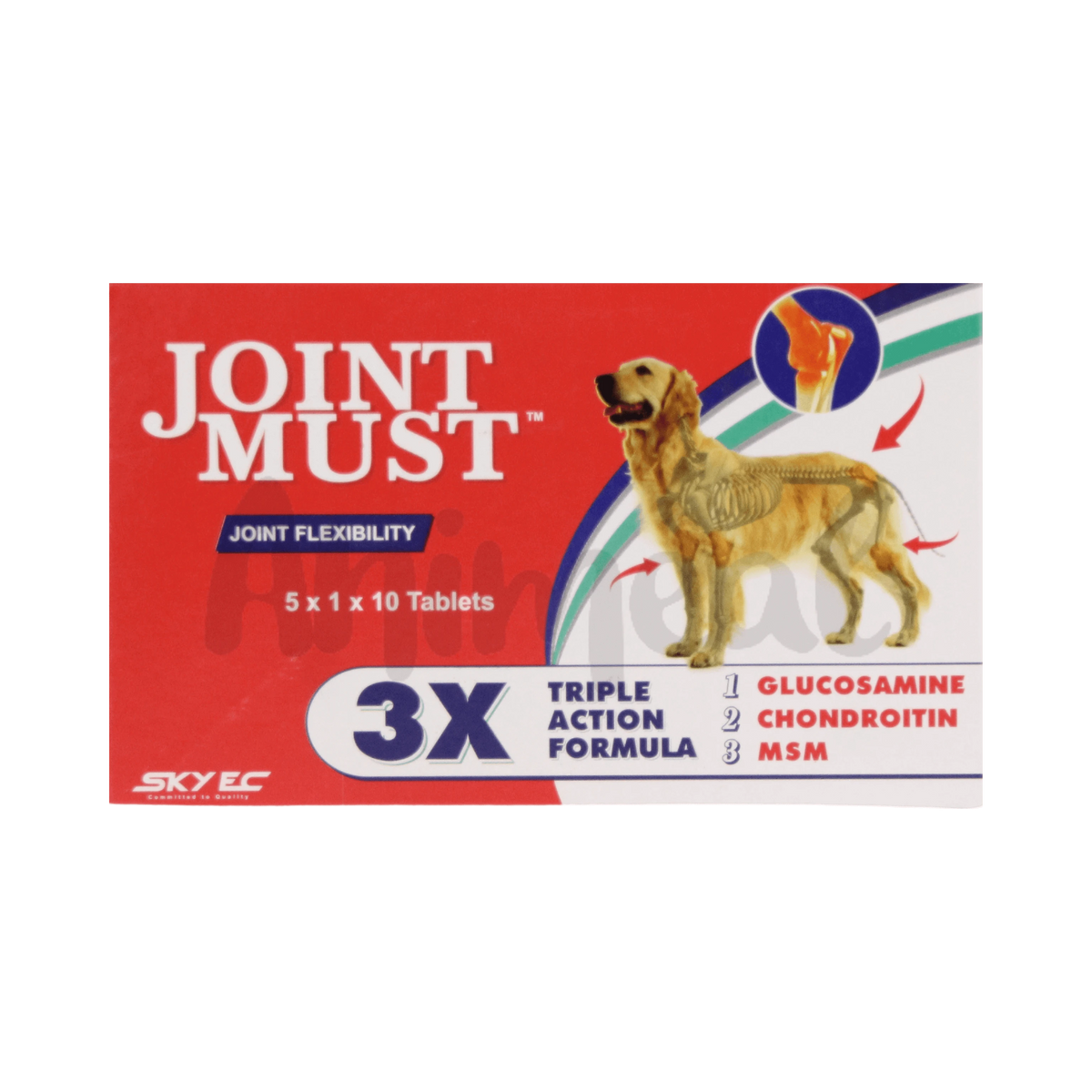 Sky Ec Joint Must Glucosamine Tablets for Dogs, 10 Tablets - Animeal