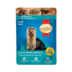 Smart Heart Chicken and Liver Adult Gravy Wet Dog Food, 80g - Animeal