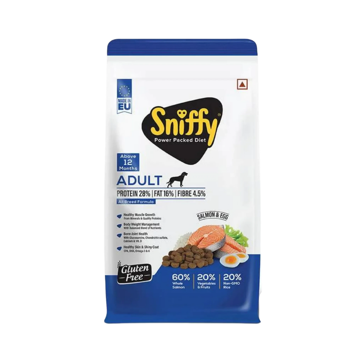 Sniffy Adult Salmon and Egg Dry Dog Food, 3kg - Animeal