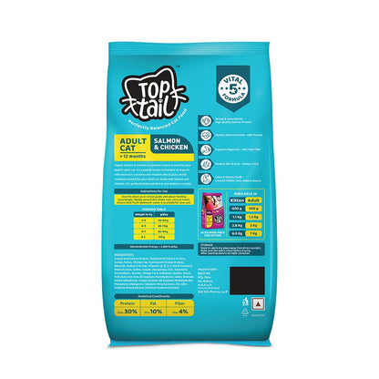 TOPTAIL ADULT SALMON & CHIC DRY FOOD [1.2 KG] - Animeal