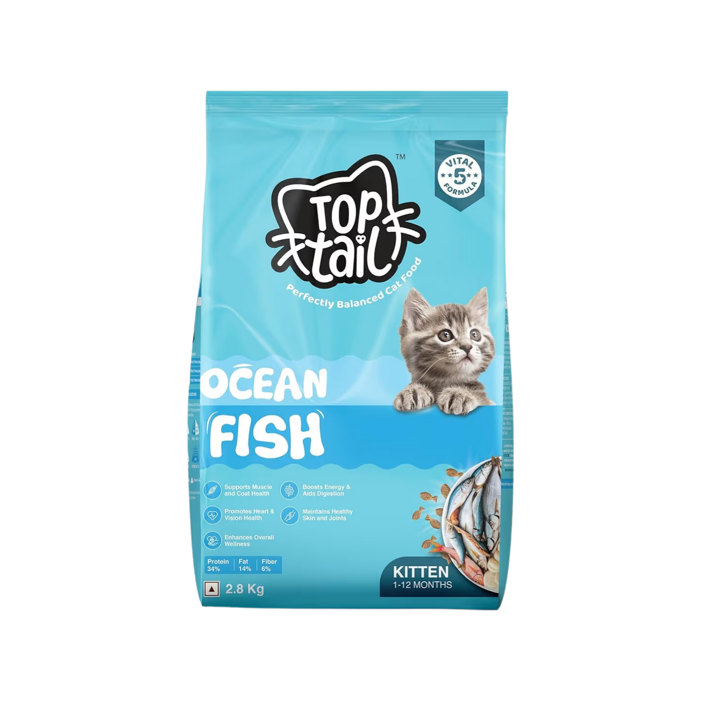 TOPTAIL KITTEN OCEAN FISH DRY FOOD (S) - Animeal