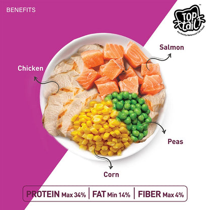 TOPTAIL KITTEN SALMON & CHIC DRY FOOD [2.8 KG] - Animeal