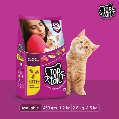 TOPTAIL KITTEN SALMON & CHIC DRY FOOD [6.5 KG] - Animeal