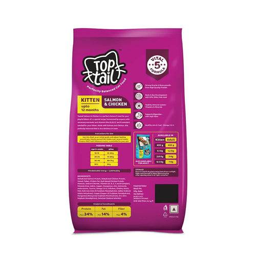 TOPTAIL KITTEN SALMON & CHIC DRY FOOD [6.5 KG] - Animeal