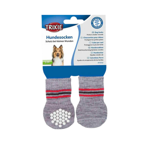 TRIXIE DOG SOCKS NON SLIP GREY (S) - Animeal