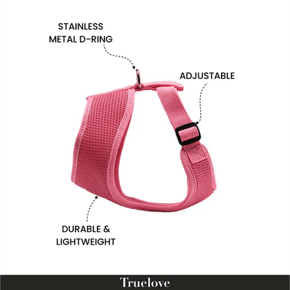 TRUELOVE CAT & SMALL DOG HARNESS PINK (L) - Animeal