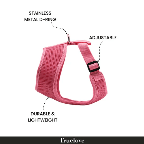 TRUELOVE CAT & SMALL DOG HARNESS PINK (L) - Animeal