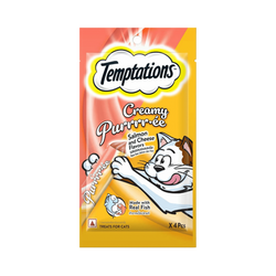 Temptations Creamy Purrrr-ee Salmon & Cheese Cat Treat 48g (4 x 12g) - Animeal
