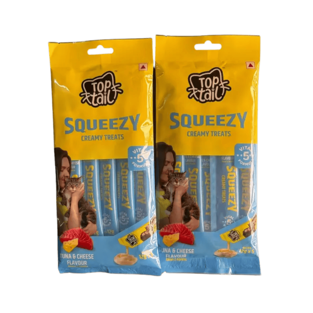 Toptail Squeezy Tuna and Cheese Creamy Cat Treats, 5 pieces - Animeal