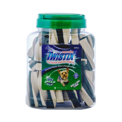 Twistix Vanilla Mint Canister Dental Dog Chews, Small 50 sticks - Animeal