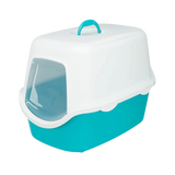 VICO CAT LITTER TRAY WITH DOME TURQUOISE & WHITE