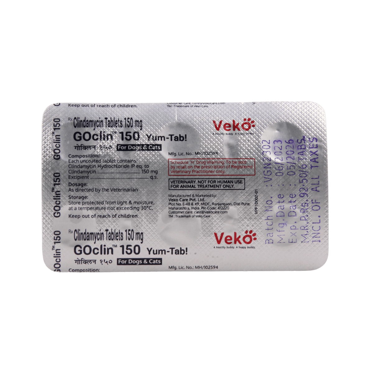Veko Goclin 150 Tablet for Dogs and Cats, 6 Tablets - Animeal