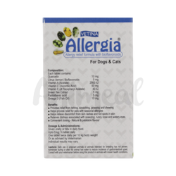Vetina Allergia Tablet for Dogs and Cats, 30 Tablets - Animeal