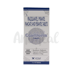 Vetina Canworm Tablet for Dogs and Cats, 10 Tablets - Animeal