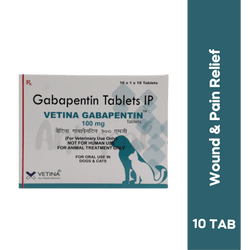 Vetina Gabapentin 100mg Tablet for Dogs and Cats, 10 Tablets - Animeal