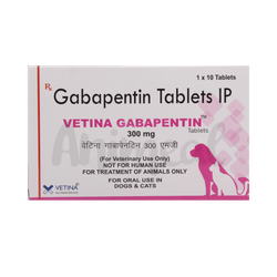 Vetina Gabapentin 300mg Tablet for Dogs and Cats, 10 Tablets - Animeal