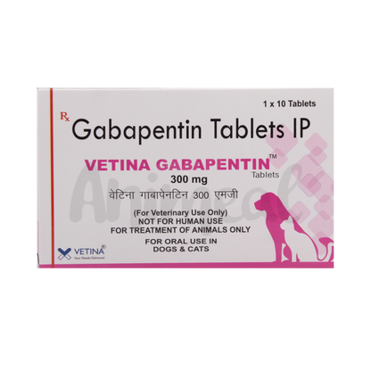 Vetina Gabapentin 300mg Tablet for Dogs and Cats, 10 Tablets - Animeal
