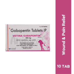 Vetina Gabapentin 300mg Tablet for Dogs and Cats, 10 Tablets - Animeal