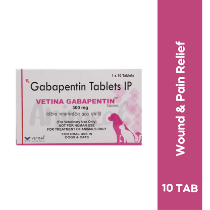 Vetina Gabapentin 300mg Tablet for Dogs and Cats, 10 Tablets - Animeal