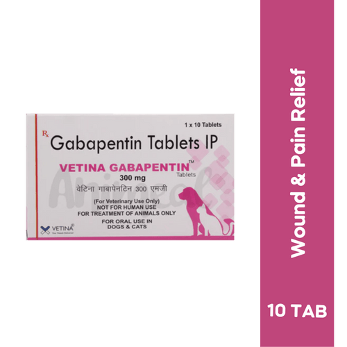 Vetina Gabapentin 300mg Tablet for Dogs and Cats, 10 Tablets - Animeal
