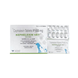 Vetina Kephelexin Vet 600mg Tablet for Dogs and Cats, 10 Tablets - Animeal