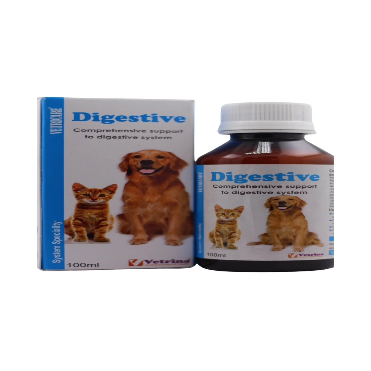 Vetrina Digestive Syrup for Dogs and Cats, 100ml - Animeal