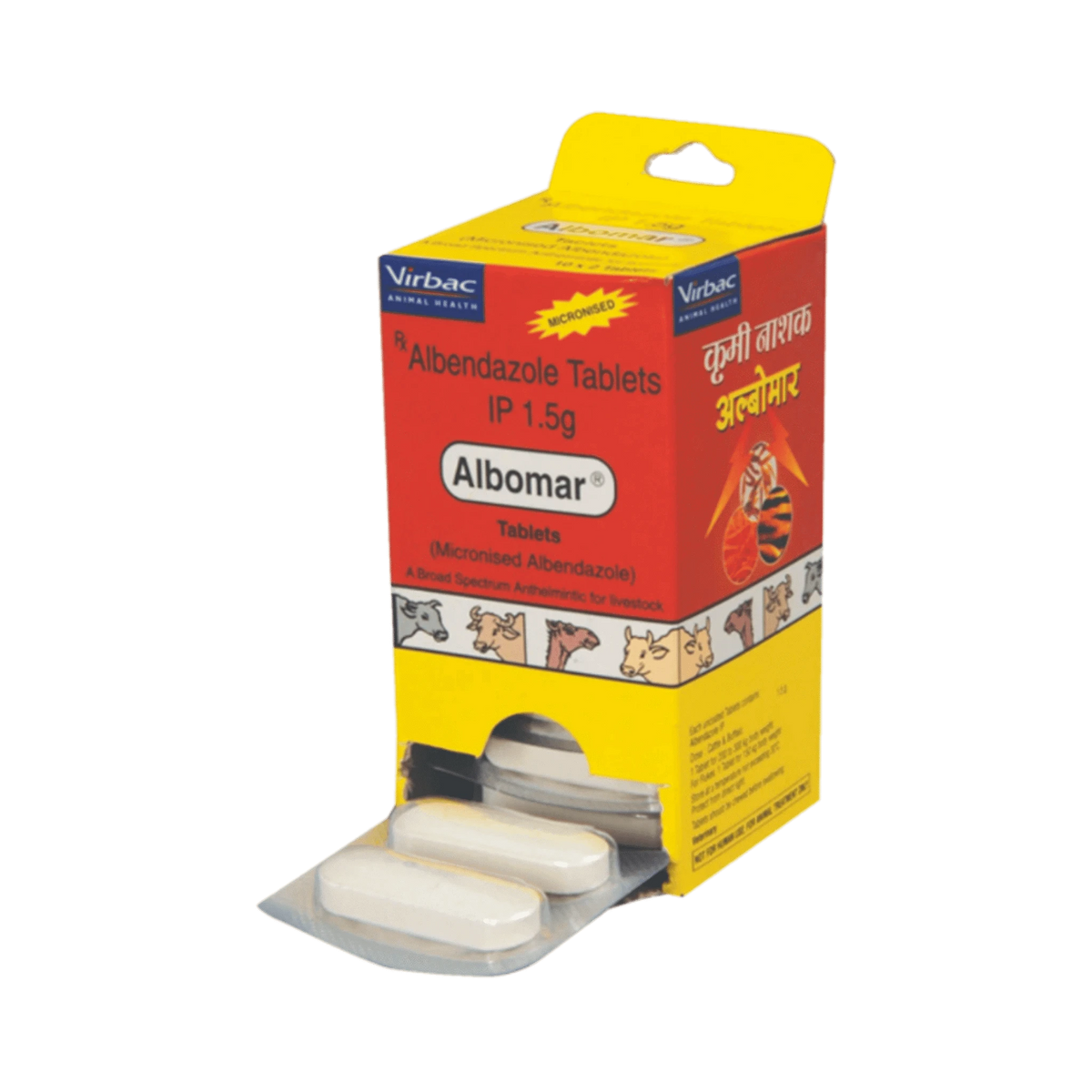 Virbac Albomar Albendazole Bolus for Cattle, 2 Boluses - Animeal
