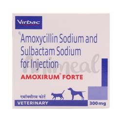 Virbac Amoxirum Forte 300mg Amoxicillin Sulbactam Injection, 1 Vial - Animeal