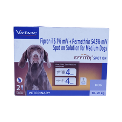Virbac Effitix Spot-On for Dogs 10 to 20kg, 2ml Pipette - Animeal