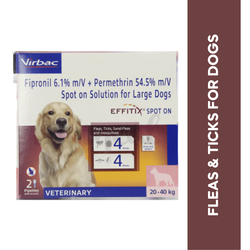 Virbac Effitix Spot-On for Dogs 20 to 40kg, 4ml Pipette - Animeal