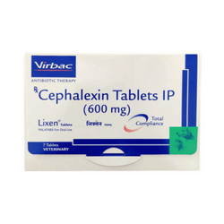 Virbac Lixen 600 Cefalexin Tablets for Dogs and Cats, 7 Tablets - Animeal