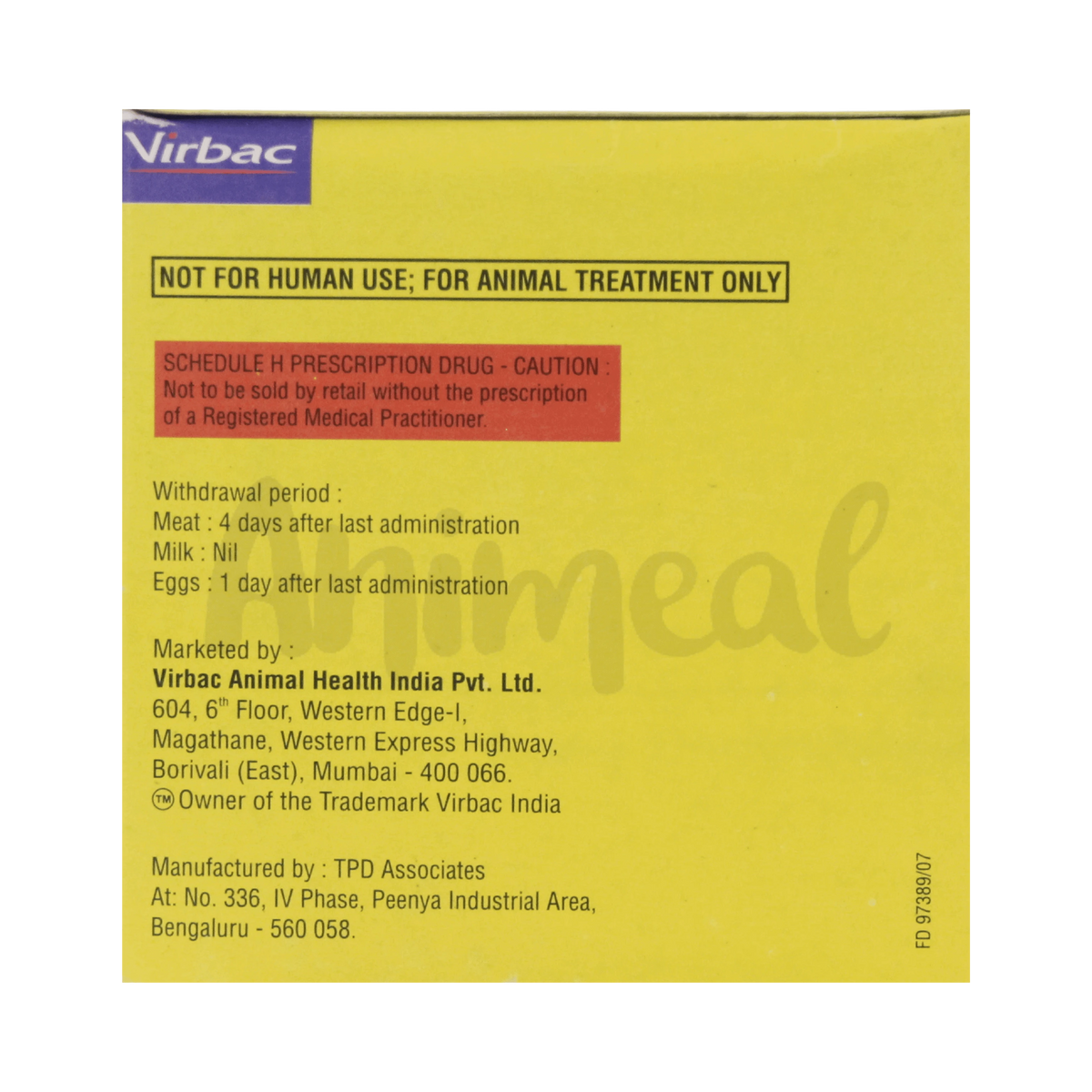 Virbac Lixen Cefalexin Powder for Birds and Poultry, 20g - Animeal
