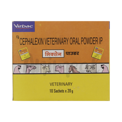 Virbac Lixen Cefalexin Powder for Birds and Poultry, 20g - Animeal