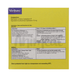 Virbac Lixen Cefalexin Powder for Birds and Poultry, 20g - Animeal