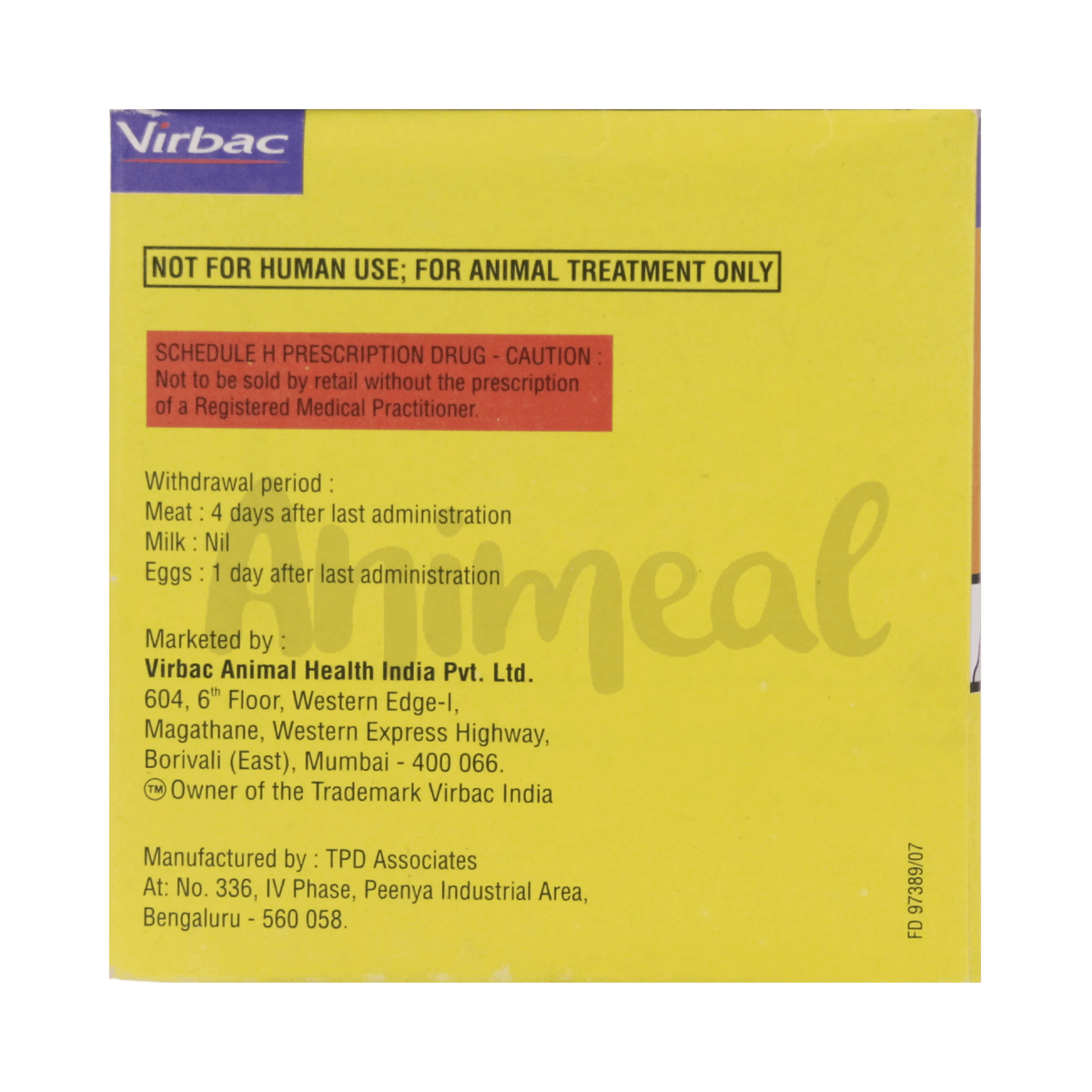 Virbac Lixen Cefalexin Powder for Birds and Poultry, 20g - Animeal