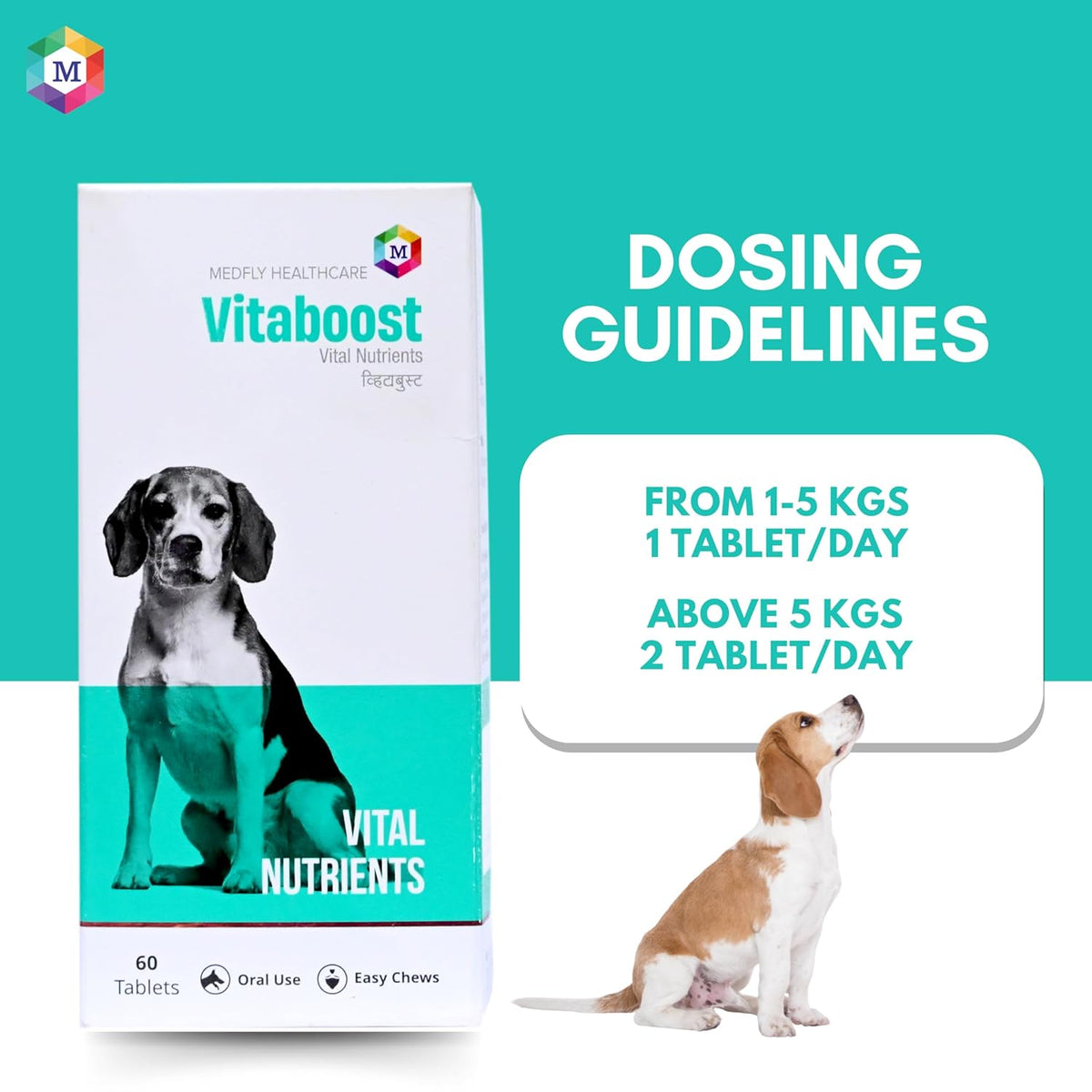 Vitaboost Multivitamins and Minerals Supplement for Dogs- Pack of 60 Tablets - Animeal