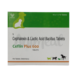 Vitax Ceflin Plus 600 Tablet for Dogs and Cats, 10 Tablets - Animeal