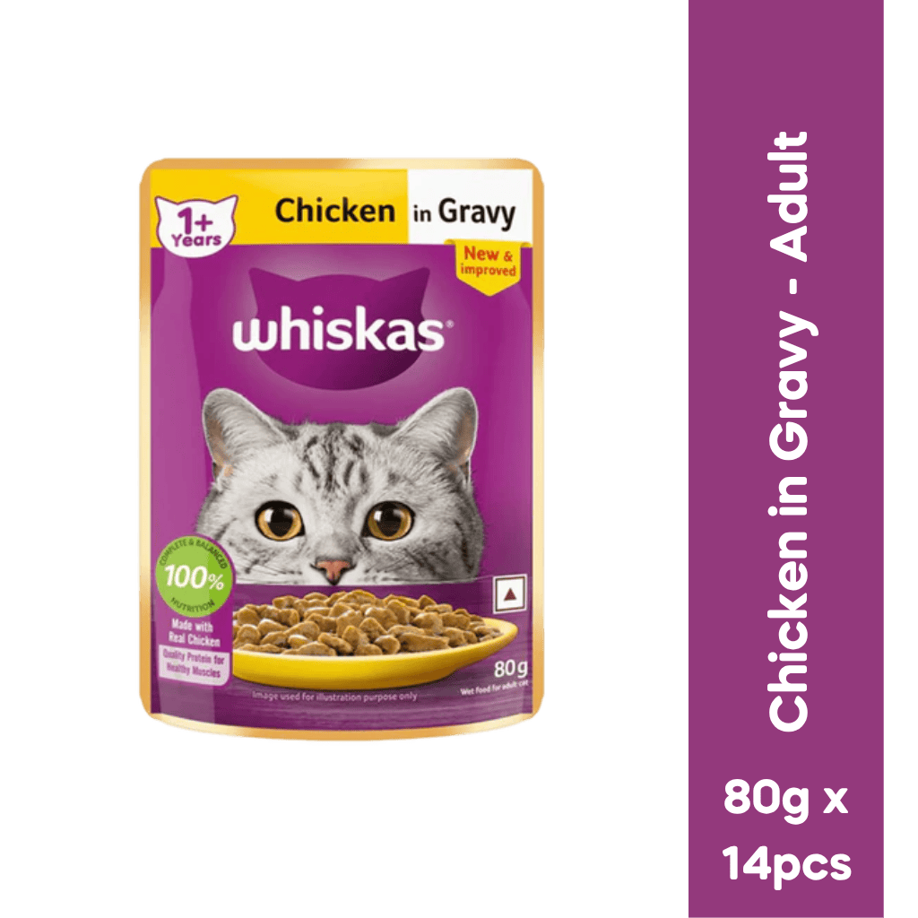 WHISKAS ADULT CHIC GRAVY [80 GM] - Animeal