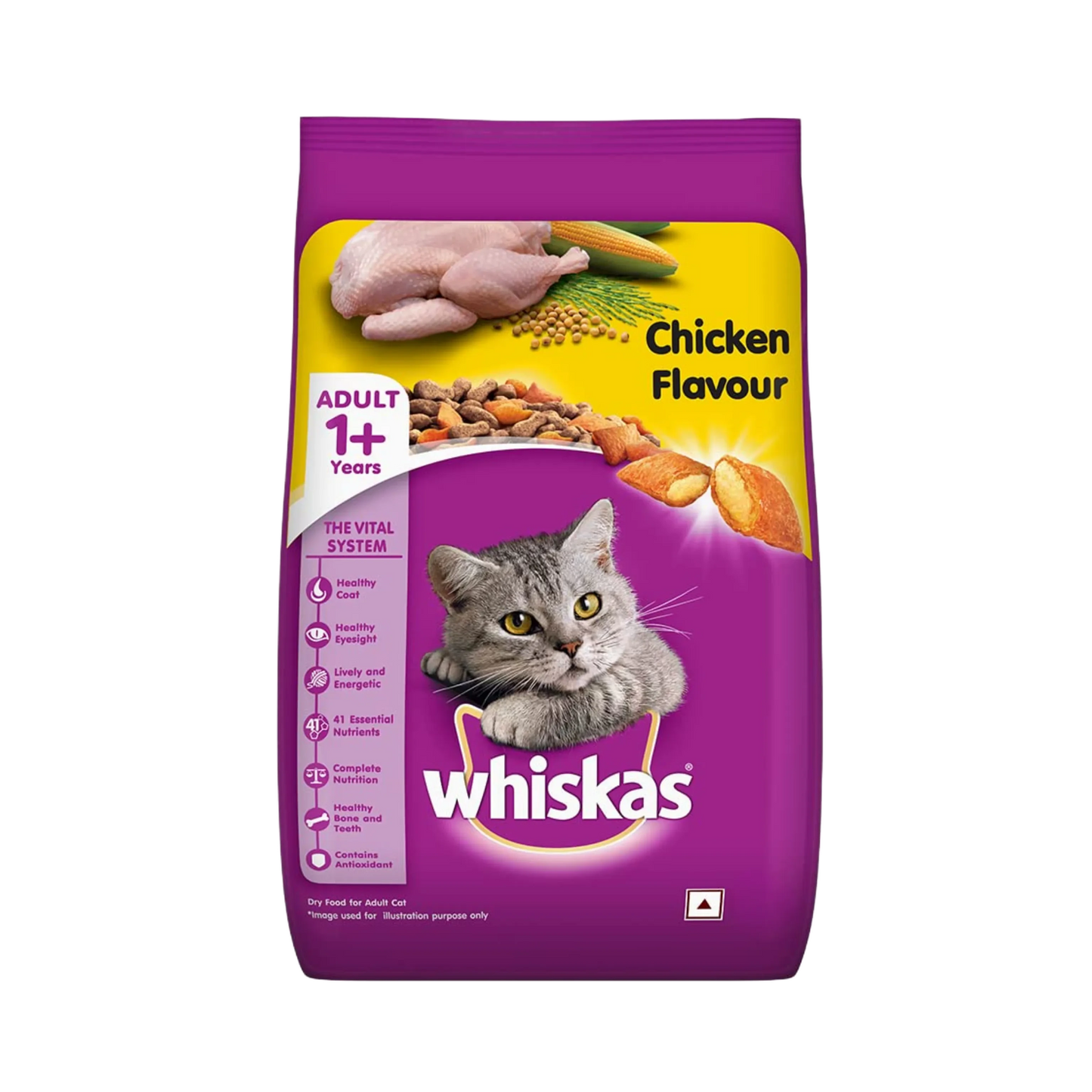 WHISKAS ADULT CHICKEN DRY FOOD [3 KG] - Animeal