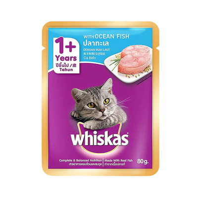 WHISKAS ADULT OCEAN FISH JELLY FOOD [85 GM] - Animeal