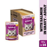 WHISKAS ADULT SALMON GRAVY [80 GM]