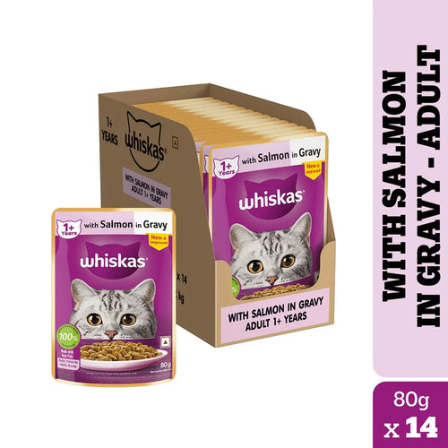 WHISKAS ADULT SALMON GRAVY [80 GM] - Animeal