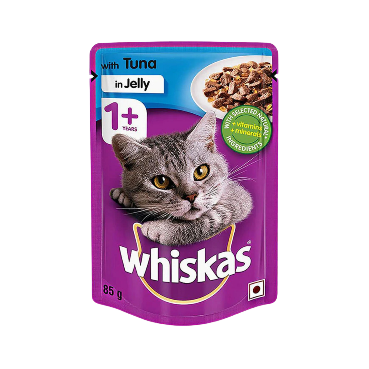 WHISKAS ADULT TUNA JELLY FOOD [85 GM] - Animeal
