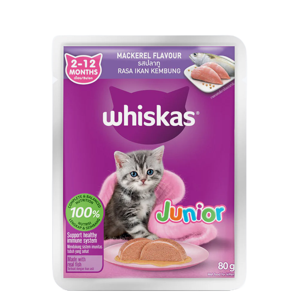 WHISKAS JUNIOR MACKEREL GRAVY [80 GM] - Animeal