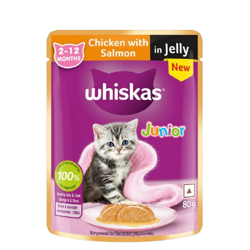 WHISKAS KITTEN CHIC & SALMON GRAVY [80 GM] - Animeal