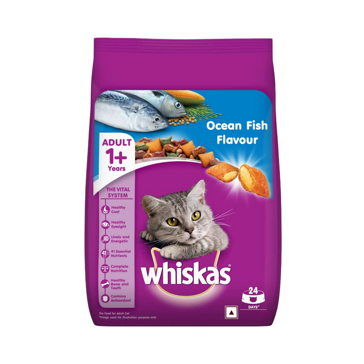 Whiskas Adult Ocean Fish Dry Cat Food, 20kg - Animeal
