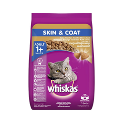 Whiskas Adult Skin and Coat Dry Cat Food, 1.1kg - Animeal