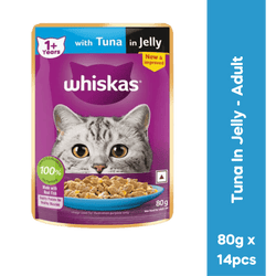 Whiskas Adult Tuna in Gravy Wet Cat Food, 80g - Animeal