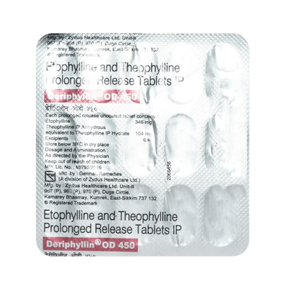 Zydus Deriphyllin Od 450mg Capsule for Dogs and Cats, 15 Capsules - Animeal